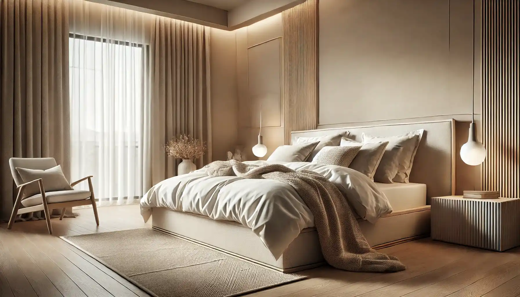 Bedroom with a neutral color palette